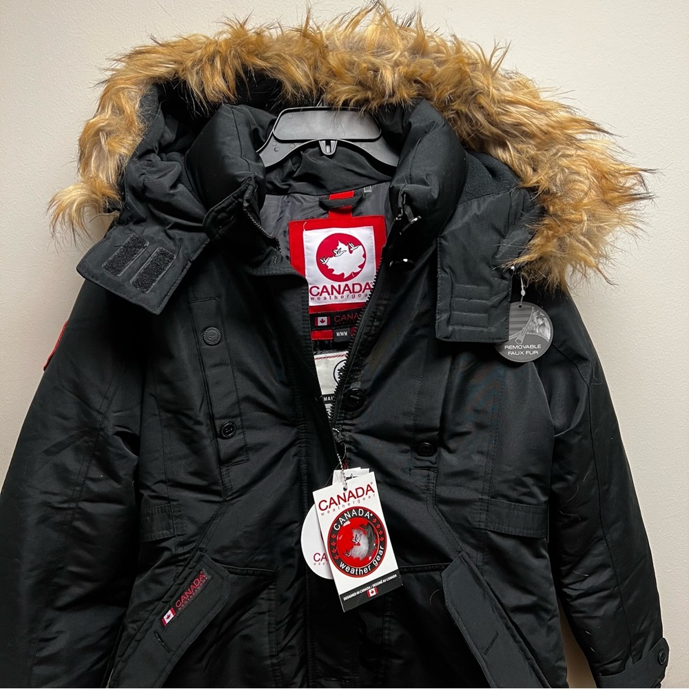 Canada Weather Gear - Women's Hooded Long Parka - Black - Size M - New